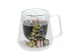 Dubbelwandig glas  "Baba" kerstboom met sneeuw