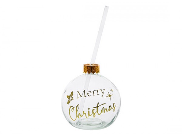 Kerstbal 'glas' met rietje