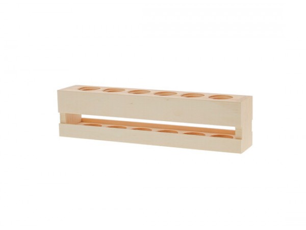 Houten houder voor 6 buisjes