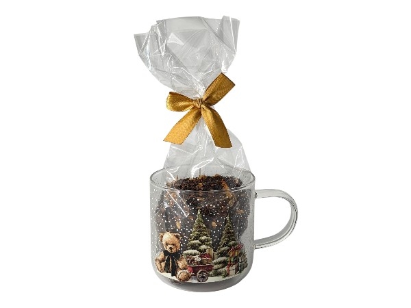 Christmas Winter Scene Glas Mok met Kerstthee Christmas Winter Scene Glas Mok met Kerstthee