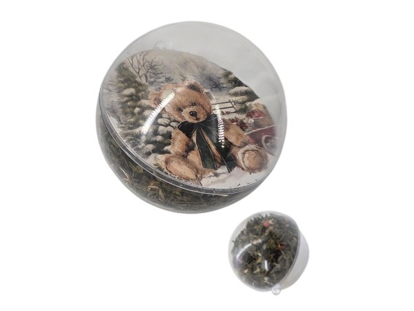 Kerstbal gevuld met thee - plastic