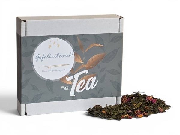 Theedoosje wit - 'Tea' thema keuze